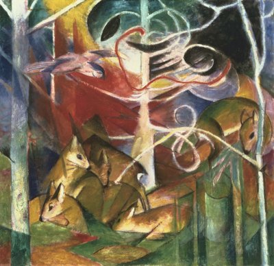 Deer in the Forest I by Franz Marc